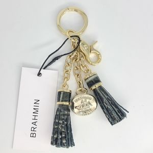 New Brahmin SERPENTINE Tassel Key Ring Fob
